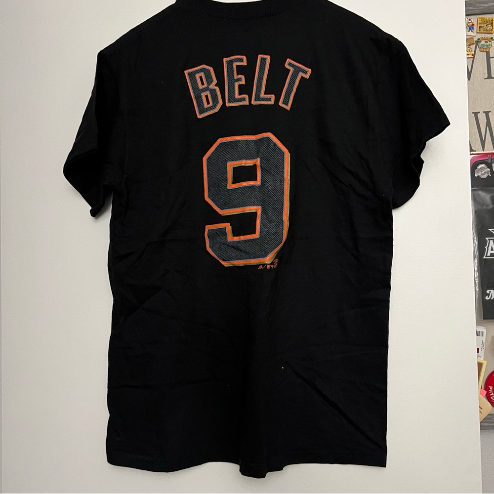 Majestic Giants Belt Jersey Baseball Short Sleeve Tee Shirt - Picture 2 of 7